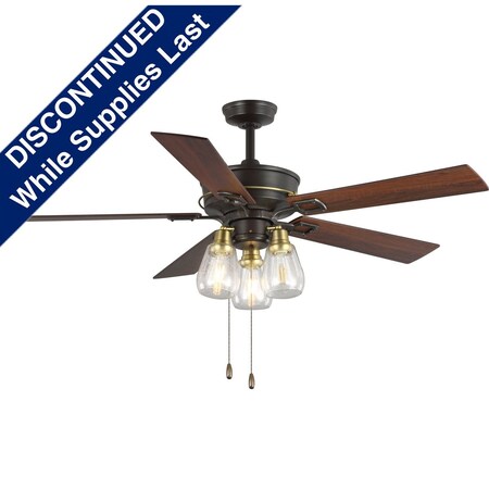 Progress Lighting Teasley Collection 56" Five-Blade Ceiling Fan With Glass Shades P250004-129